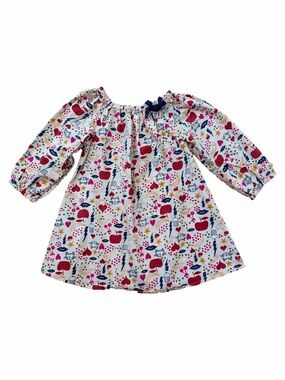 Happy by Pink Chicken Size 3 Years Apple Hearts Rainbow Star Print Peasant Dress